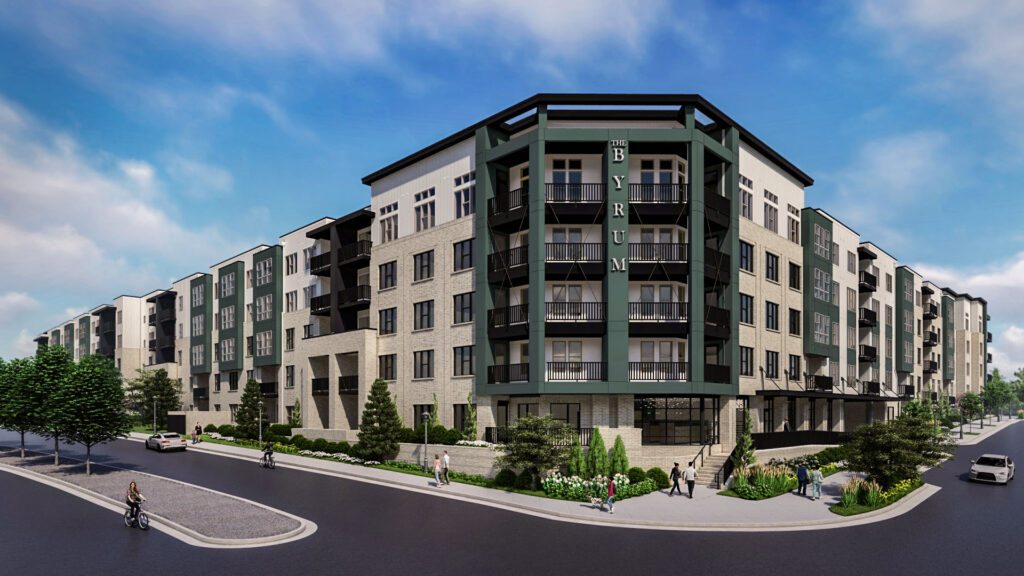 multifamily 3D rendering of a large modern development
