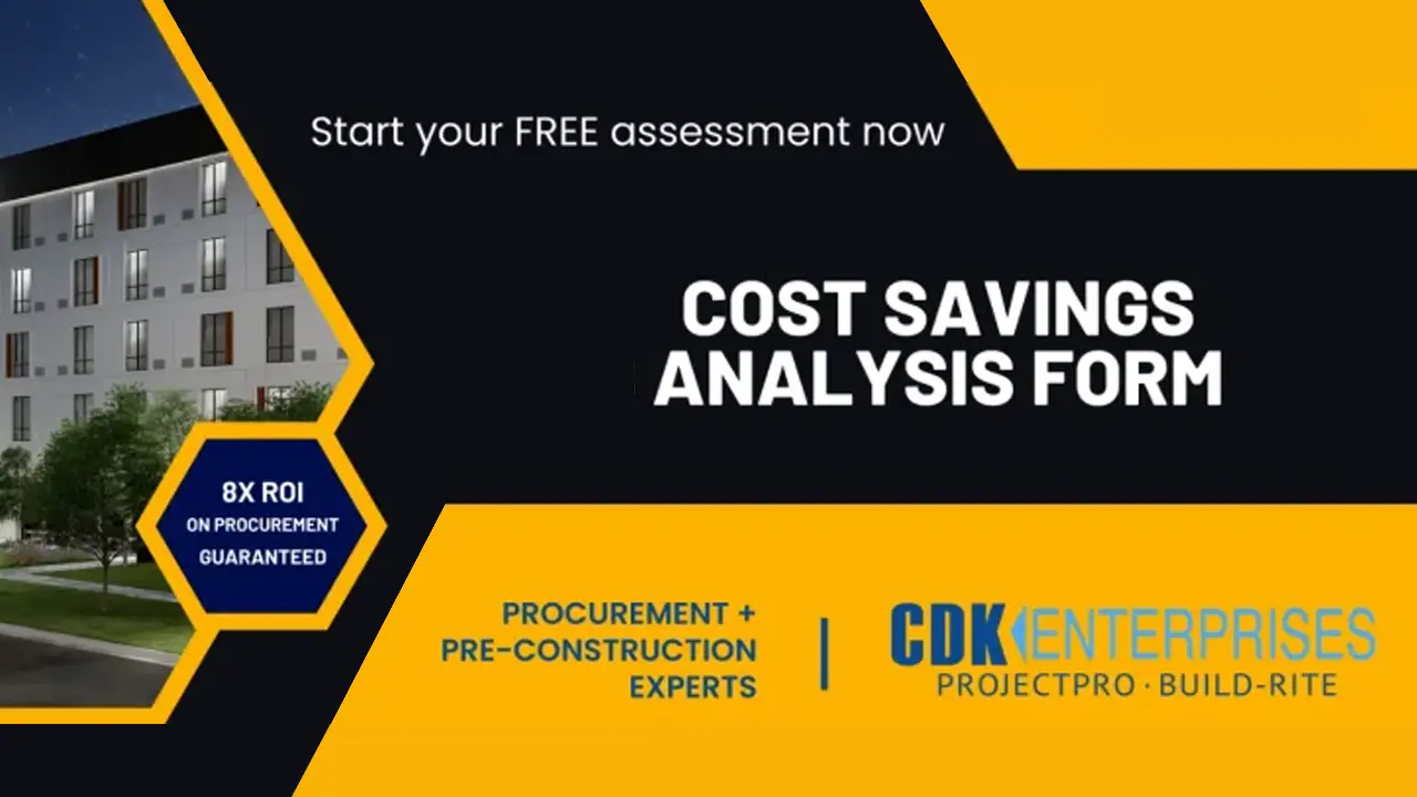 webinar training video cover: How we Cut $4.5MM in Construction Costs : 6 Tactics for Developers to reduce costs by. 15%